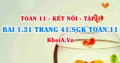 Bài 1.31 trang 41 SGK Toán 11 tập 1 Kết nối tri thức